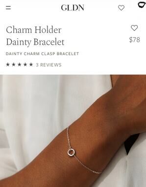 GLDN Charm Holder Dainty Sterling Silver Bracelet